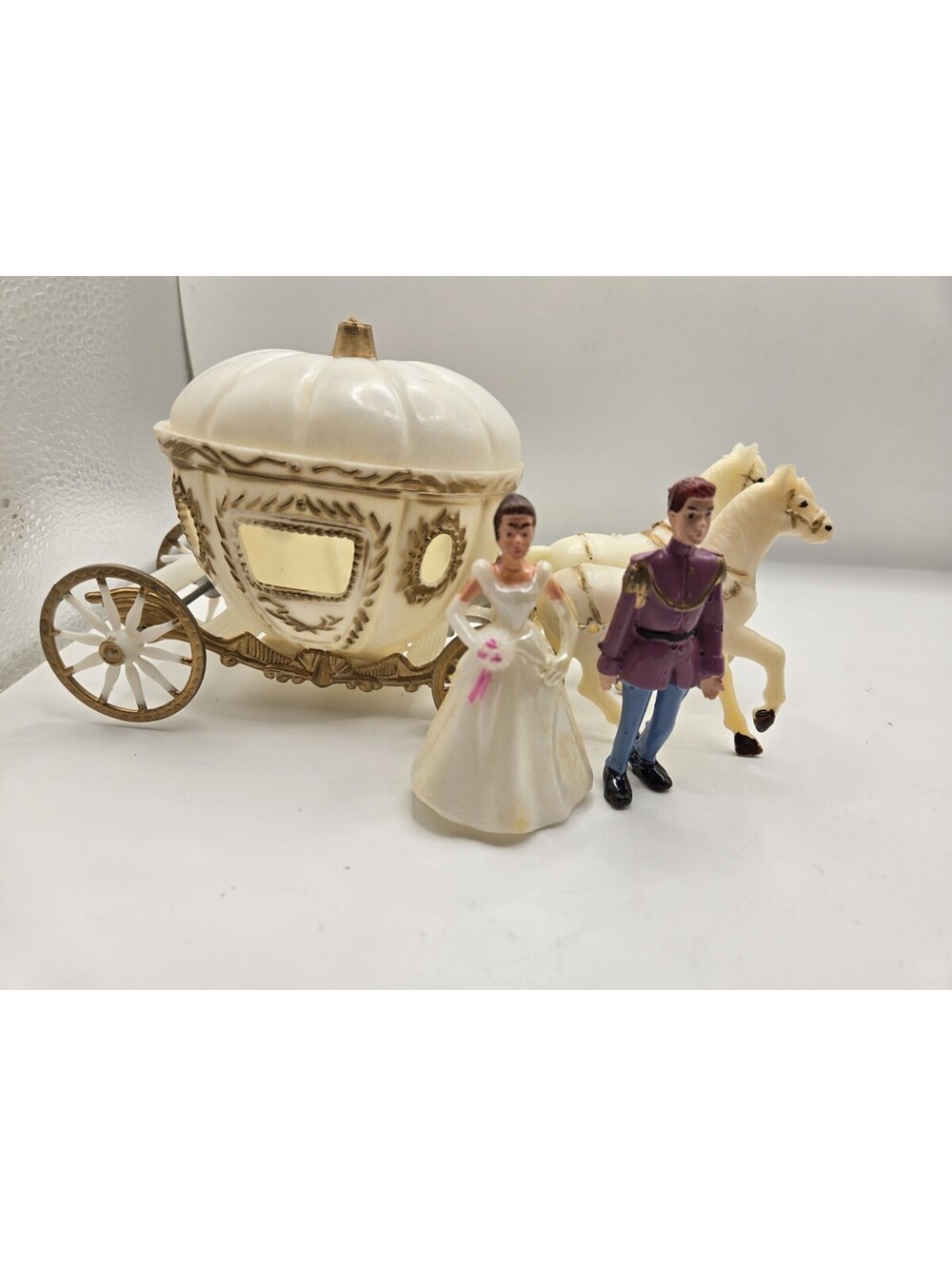 Vintage Cinderella Pumpkin Carriage Cake Topper Wedding Bride Prince Charming